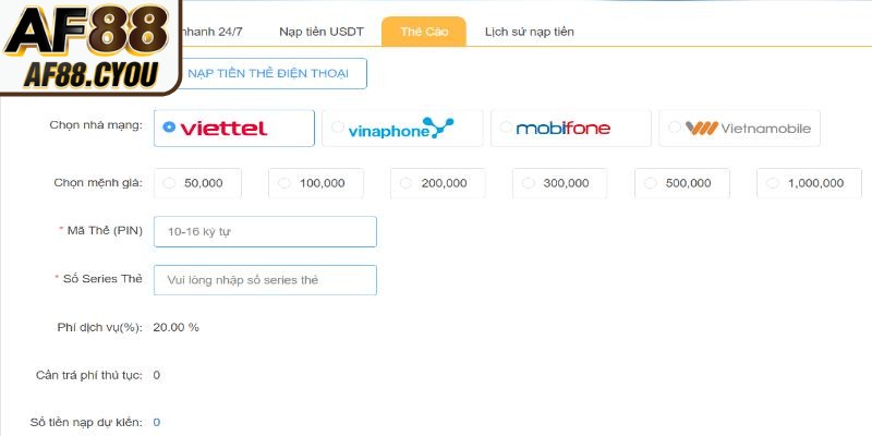 Sự tiện lợi của ví điện tử giúp việc nạp tiền AF88 trở nên linh hoạt hơn